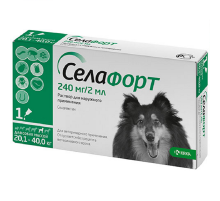 Капли для собак 20,1-40 кг Селафорт от блох и клещей №1 KRKA