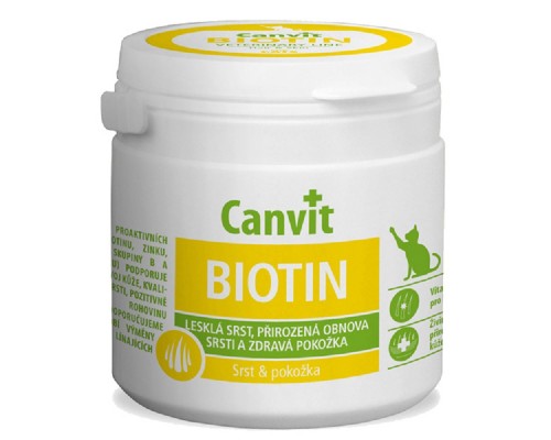 Таблетки для котов Biotin Cat витамины для идеальной шерсти и здоровой кожи №100 Canvit
