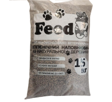 Наполнитель для кошачьего туалета зерновой гигиенический темный 15 кг Feedy