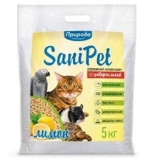 Наповнювач Саніпет Sani Pet деревний універсальний лимон 5 кг 