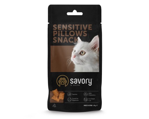 Лакомство для котов Cats Snacks  Pillows Sensitive для чуствительного пищеварения 60 г SAVORY