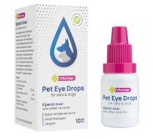Капли глазные для собак и котов Pet Eye Drops гигиенические 10 мл Vitomax