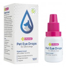 Краплі очні Pet Eye Drops Витомакс Vitomax для собак та котів 10 мл  