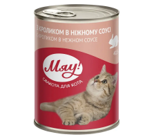 Корм для взрослых котов кролик в нежном соусе 415 г Мяу