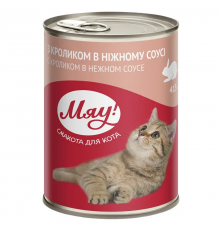 Корм для взрослых котов кролик в нежном соусе 415 г Мяу
