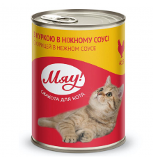 Корм для взрослых котов с курицей в нежном соусе 415 г Мяу