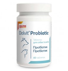 Таблетки для собак и котов Dolvit Probiotic против дисбактериоза №60 Dolfos