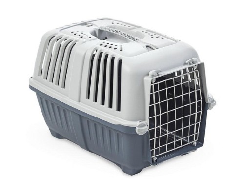 Переноска для котів і собак до 12 кг Pratiko 1 Metal DARK BLUE 48 x 31.5 x 33 см MPS 