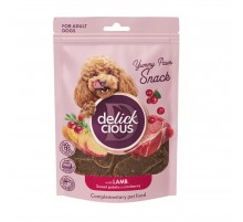 Лакомство для собак снеки сушеные с ягненком, бататом и клюквой 80г Delickcious
