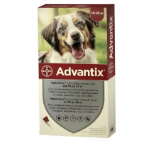 Капли на холку для собак 10-25 кг Адвантикс 2,5 мл от блох и клещей №1 Bayer