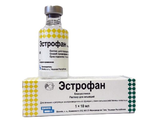 Раствор для инъекций Эстрофан гормональный препарат сельскохозяйственным животным 10 мл BioVeta