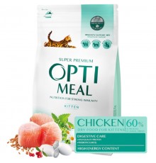 Сухой корм для котят Kitten Chicken с мясом курицы 200 г+200 г Optimeal