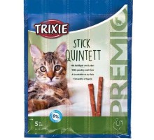 Лакомство для котов Premio Stick Quintet с домашней птицей и печенью 5 шт по 5 гр Trixie 42724
