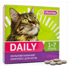 Таблетки для котов 1-7 років Daily мультивітамінний комплекс №100 Vitomax