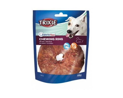 Кільце Trixie для чищення зубів Denta Fun Duck Chewing Ring сиром'ятна шкіра з кочкою d=10см 110г 31333
