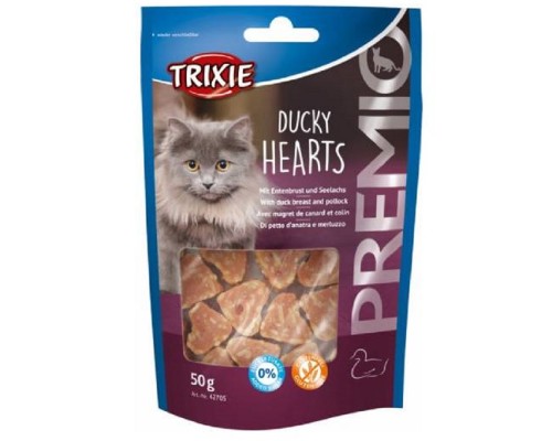 Лакомство для котов Premio Hearts с утиной грудкой и минтаем 50 г Trixie 42705