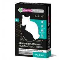 Платинум краплі протигельмінтні на холку для котів 4-8 кг №4*1 мл