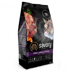 Корм Сейворі SAVORY сухий для стерилізованих котів зі свіжим ягням і куркою 2кг