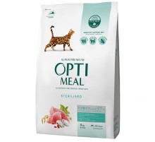 Сухой корм для стерилизованных котов Adult Cat Sterilised Turkey with oat с индейкой и овсом 4 кг Optimeal