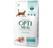 Сухой корм для стерилизованых котов Sterilised Turkey with oat с индейкой и овсом 1,5 кг Optimeal