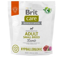 Сухой корм для взрослых собак мелких пород Dog Hypoallergenic Adult Small Breed с ягненком 1 кг Brit Care
