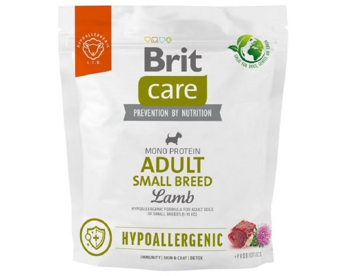 Корм д/соб Брит Гипоаллергенный Adult Smal Breed Brit Care малых пород ягненок 1кг 172649/566136 