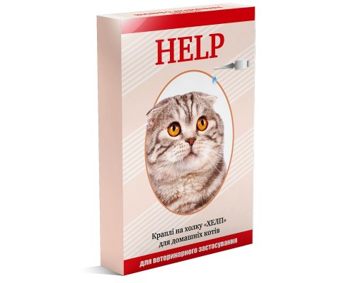 Капли на холку для домашних кошек Help инсектоакарицидное средство Круг