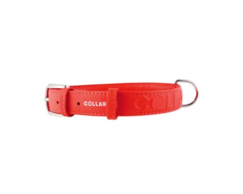 Нашийник Collar Glamour з об'ємною написом ширина 35 мм довжина 46-60 см червоний 3458 3