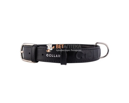 Ошейник  Collar  Glamour с объемной надписью ширина 35 мм  длина 46-60 см  черный 3458 1