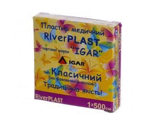 Пластырь медицинский RiverPlast Классический на тканевой основе 1 см х 500 см IGAR