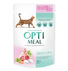 Корм для котов Lamb and Vegetables с ягненком и овощами в желе 85 г Optimeal