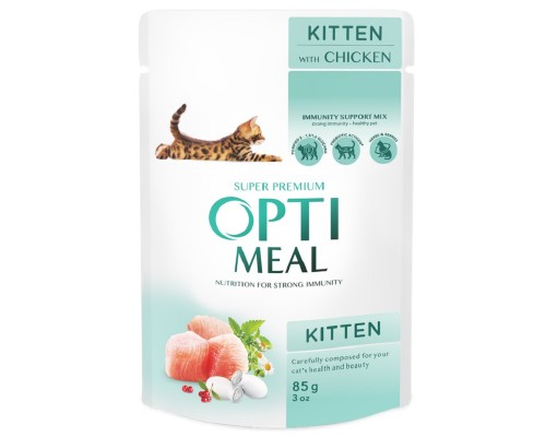 Корм для кошенят Оптиміл OPTIMEAL пауч курка 85 г