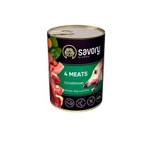 Корм для собак консерва Сейвори SAVORY Gourmand 4 вида мяса 200 г