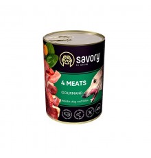 Корм для собак консерва Сейвори SAVORY Gourmand 4 вида мяса 200 г