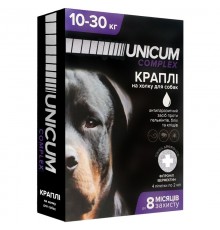 Капли на холку для собак 10-30 кг Unicum Рremium от блох и клещей №4 Unicum