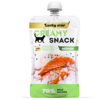 Лакомство для котов Creamy Snacks Salmon нежное пюре из мякоти дикого лосося 85 г Lucky Star