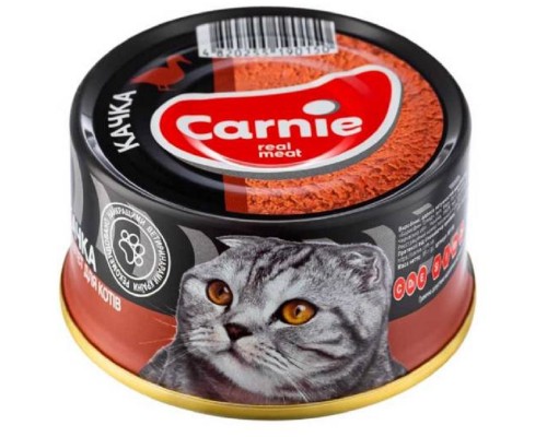 Корм Carnie паштет з качкою для дорослих котів 90 г Carnie