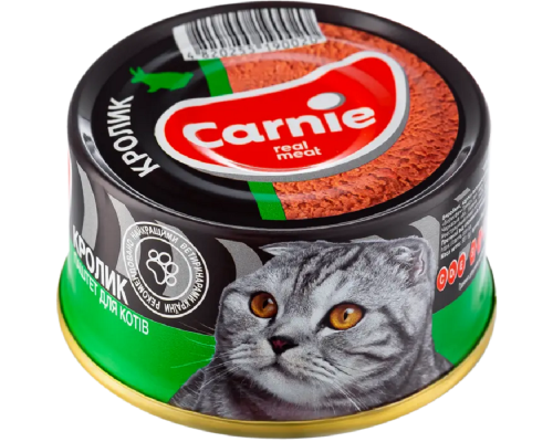 Корм для дорослих котів паштет Carnie з кроликом 90 г