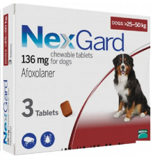 Таблетки жевательные для собак 25-50 кг NexGard от блох и клещей  №3 Merial