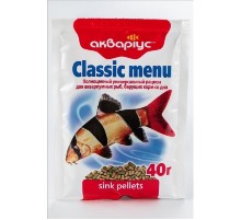 Корм для аквариумных рыб Classic Menu в гранулах 40 г Аквариус