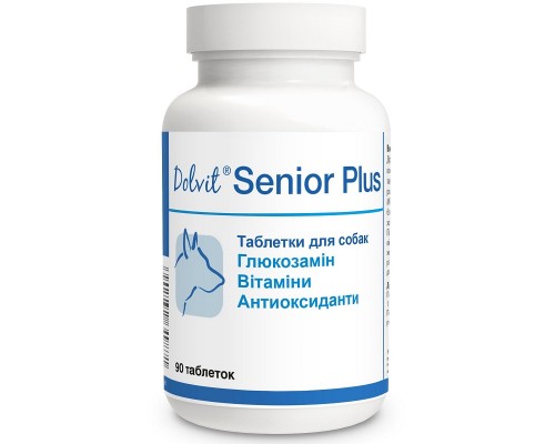 Таблетки Dolvit Senior Plus minii для літніх собак із глюкозаміном №90 Dolfos