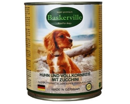Корм для собак Петух с рисом и цукини  800 г Baskerville
