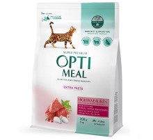 Сухой корм для котов Adult Cat High in Veal с высоким содержанием телятины 200 г Optimeal
