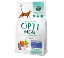Сухой корм для стерилизованных котов Adult Cat Sterilised Salmon с мясом лосося 700 г Optimeal