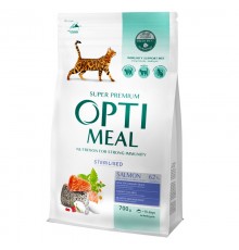 Сухой корм для стерилизованных котов Adult Cat Sterilised Salmon с мясом лосося 700 г Optimeal