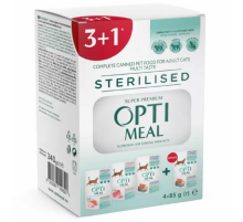 Корм для котів 3+1 Adult Cats Multi Taste стерилізованих з різними смаками 340 г Optimeal