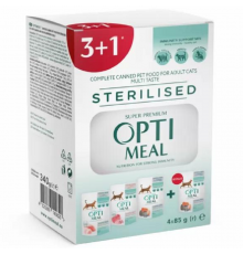 Корм для котів 3+1 Adult Cats Multi Taste стерилізованих з різними смаками 340 г Optimeal