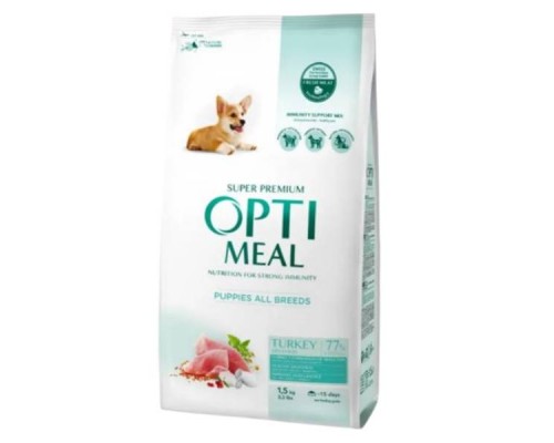 OPTIMEAL сухий корм для цуценят усіх порід індичка 1,5 кг