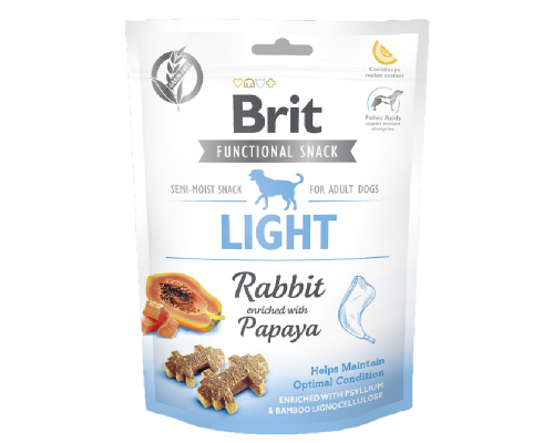 Лакомство для собак Functional Snack Light  контроль веса с кроликом и папайей 150 г Brit Care