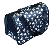 Сумка переноска для животных Следы черная 35*38*12*23 см  S
